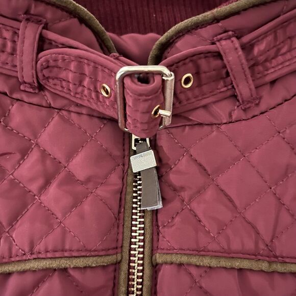 Miami Burgundy & Gold Quilted Vest Size S - Picture 5 of 7